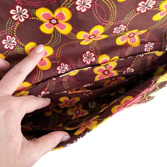 Vera Bradley NWOT KNOT JUST A CLUTCH Purse 12" Handle brown floral quilted boho - Picture 9 of 11